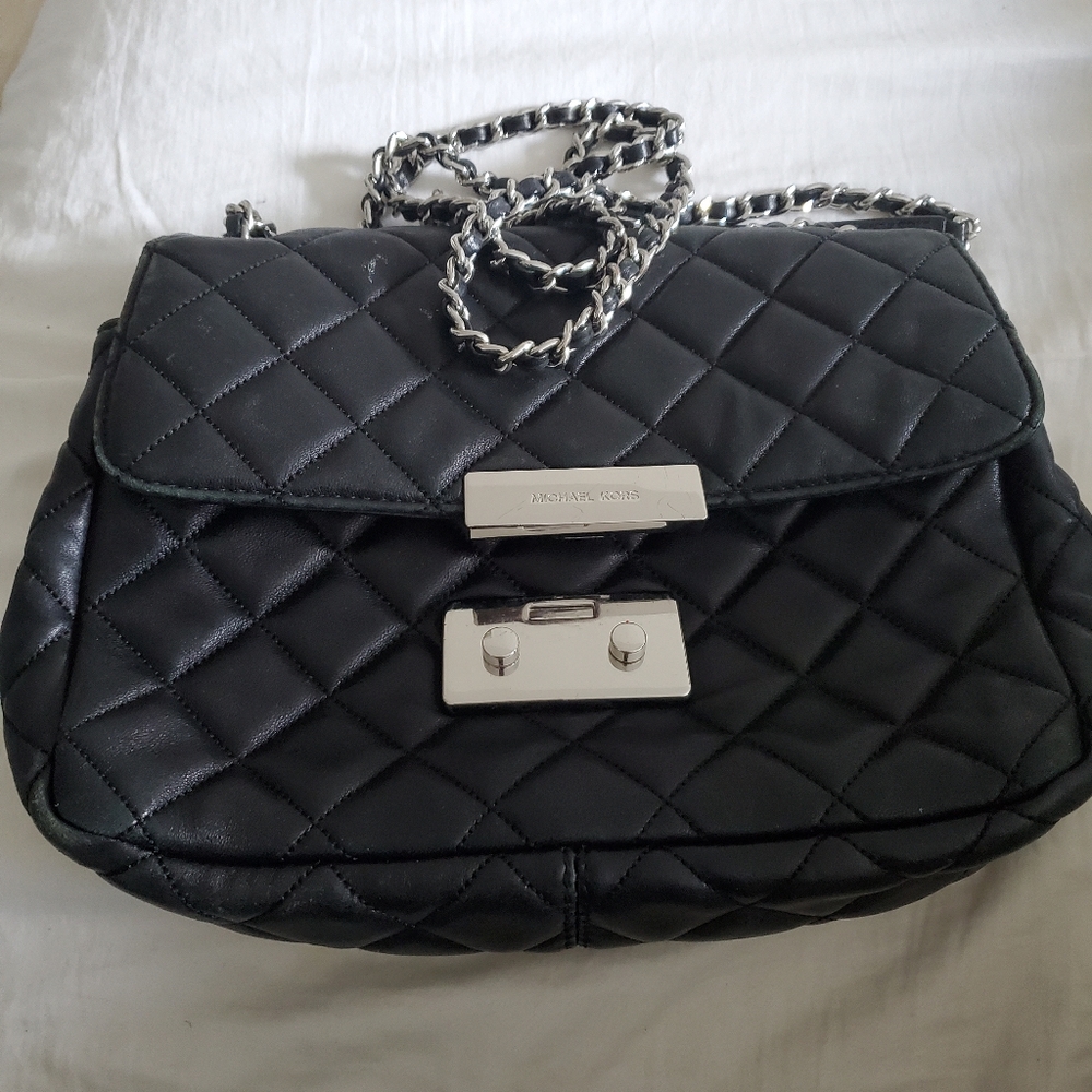 Michael Kors Black Quilted Shoulder Bag